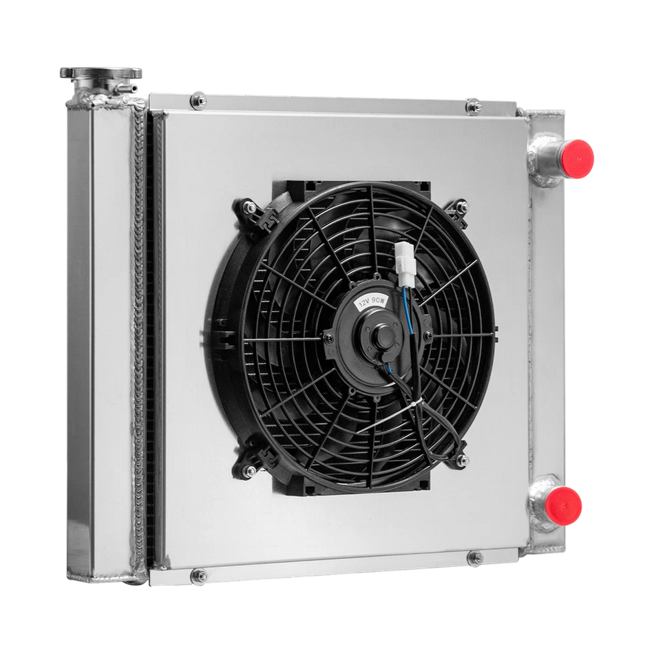 ASI Performance 22"X19" Universal 3 Row Aluminum Radiator Shroud Fan for Chevy SBC 350 Crossflow