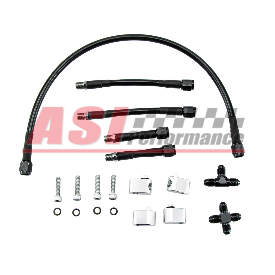 ASI Performance 4-Corner Coolant Steam Port Crossover Hose Kit For LS1 LS3 4.8 5.3 5.7 6.0 6.2L