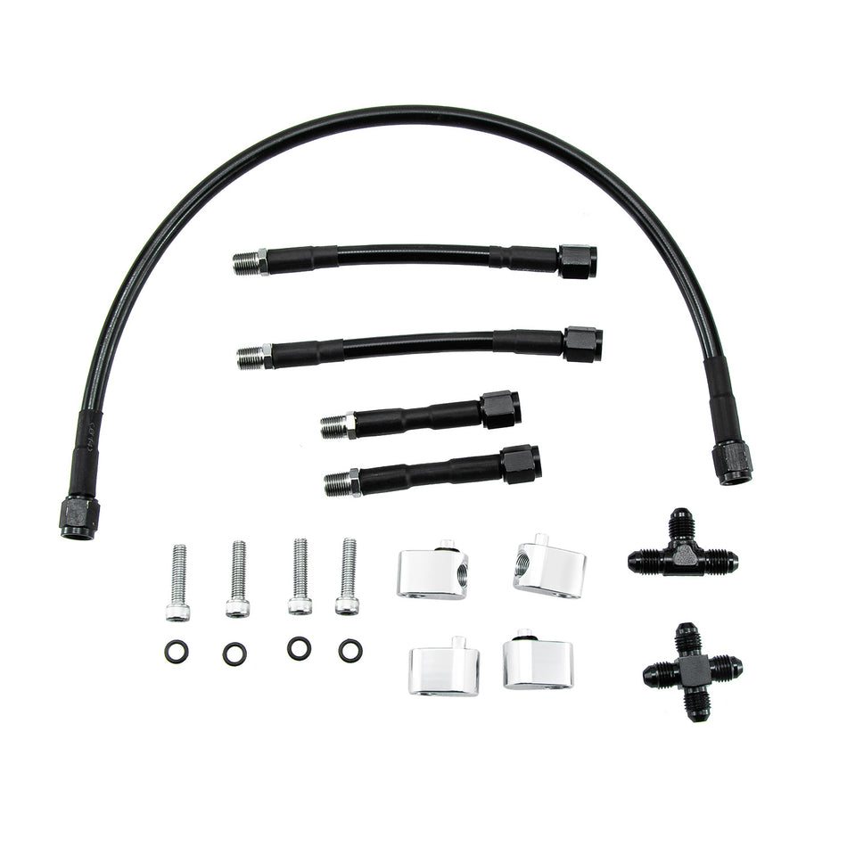 ASI Performance 4-Corner Coolant Steam Port Crossover Hose Kit For LS1 LS3 4.8 5.3 5.7 6.0 6.2L