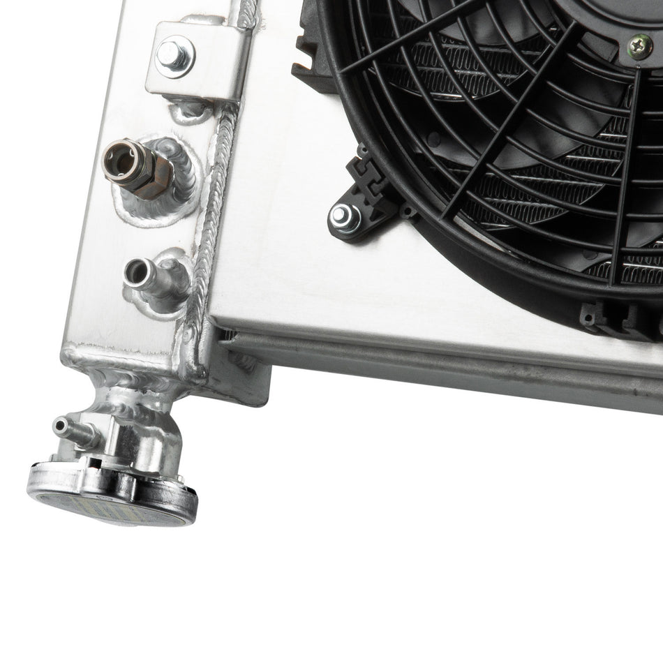 ASI Performance 2 Row Radiator with Shroud Fan For 1988-1999 Chevy GMC C/K C1500 C2500 C3500 5.0L 5.7L V8 28''Wide