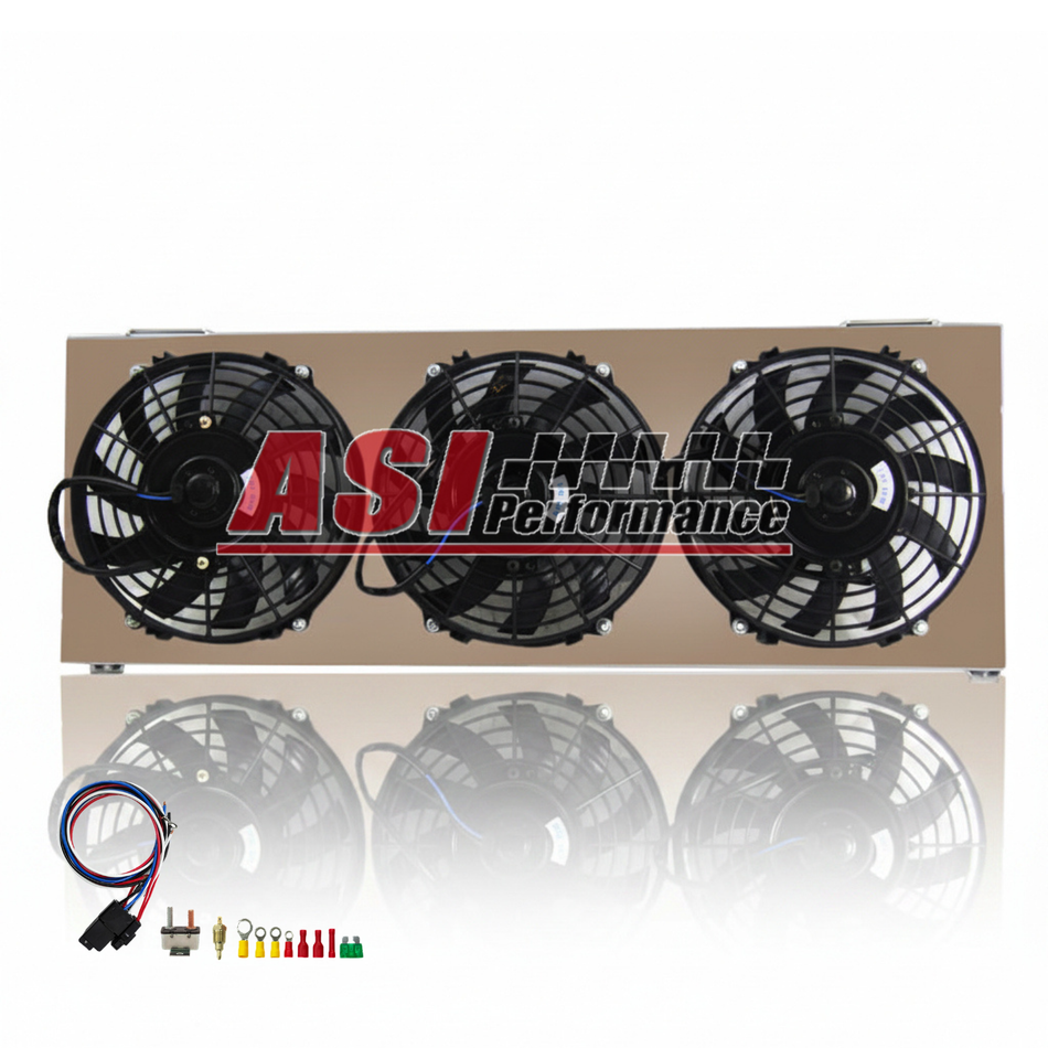 ASI Performance Aluminum Shroud & 3*9in. Fans & Relay For 1984-2001 JEEP Cherokee Comanche