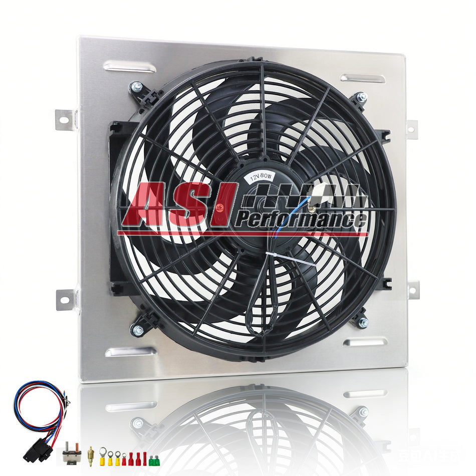 ASI Performance Aluminum Radiator Shroud Fan For 1960-1965 Ford Falcon 1965-1966 Mustang V8