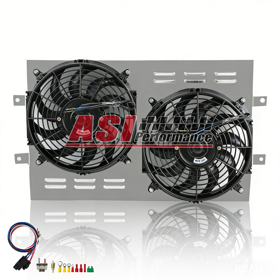 ASI Performance Aluminum Shroud Fan Relay For 1963-68 Chevy Impala Bel Air Biscayne Chevelle El Camino