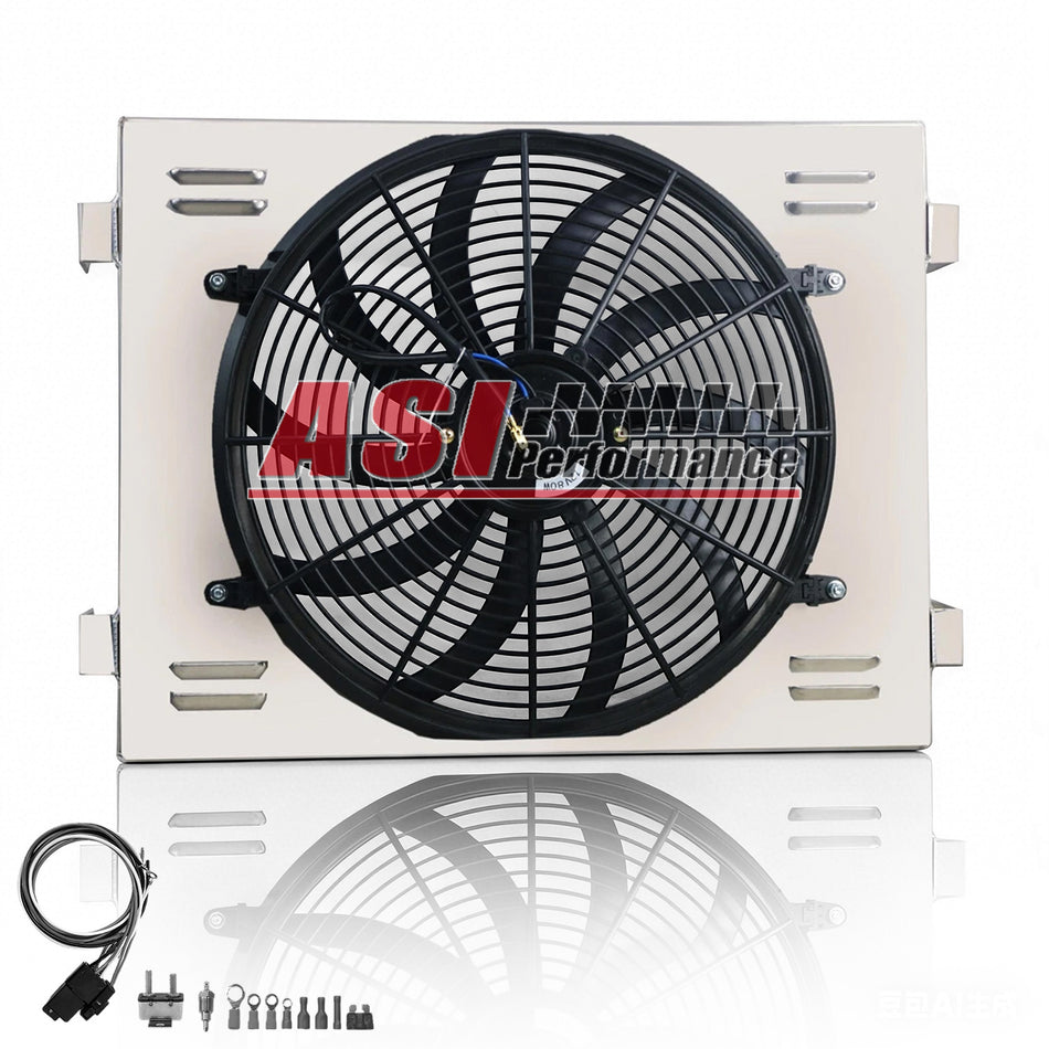 ASI Performance Aluminum Radiator Shroud Fan Relay For 1955-1957 Chevy Bel-Air Nomad V8 Engine