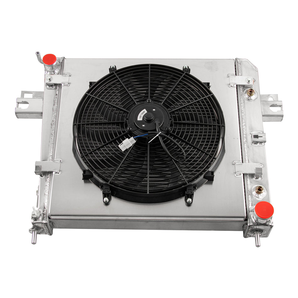 ASI Performance Aluminum 4 Row Radiator Shroud Fan For 2002-2006 Jeep Liberty 3.7L V6 Gas