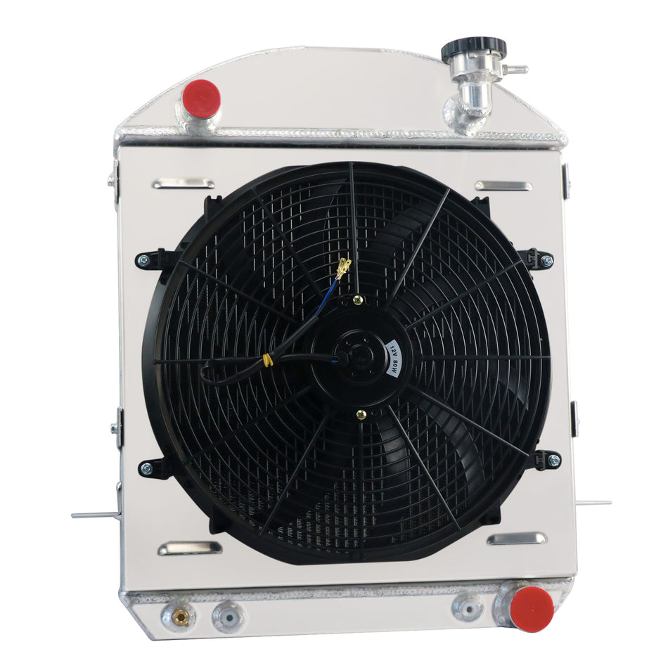 ASI Performance 4 Row Radiator Shroud Fan Fit 1917-1927 1923 Ford Model T Bucket Chevy V8 Engine