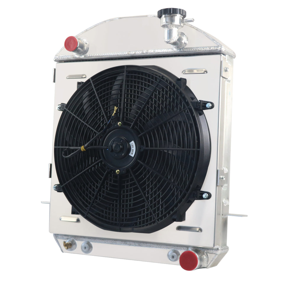 ASI Performance 4 Row Radiator Shroud Fan Fit 1917-1927 1923 Ford Model T Bucket Chevy V8 Engine