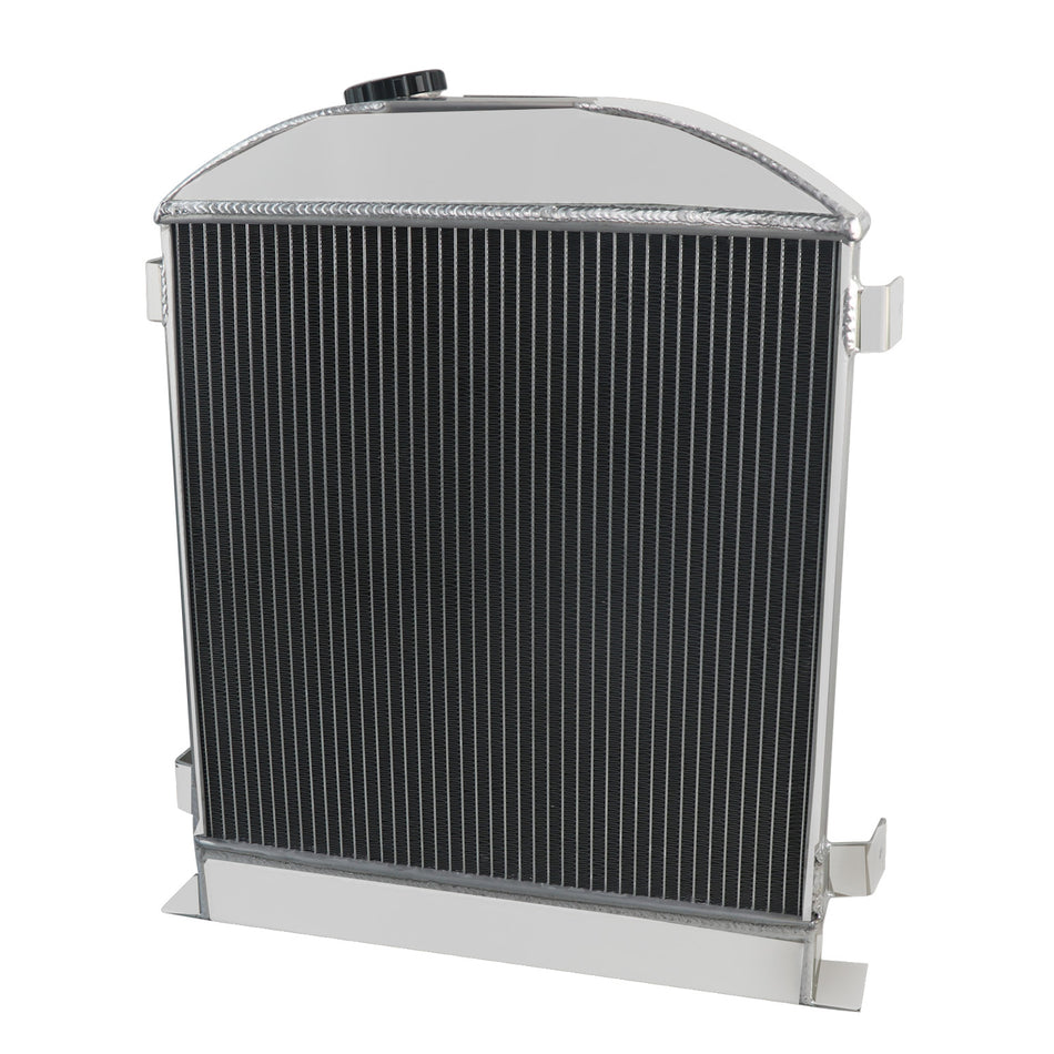 ASI Performance 4 ROW ALUMINUM RADIATOR fit 1930-1932 FORD CHOPPED MODEL A HI-BOY CHEVY 3.3L V8.