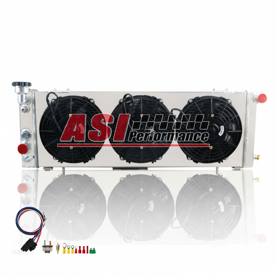 ASI Performance 3 Row Aluminum Radiator Shroud Fan For 1991-2001 Jeep Cherokee 2.5L 4.0L L4 L6