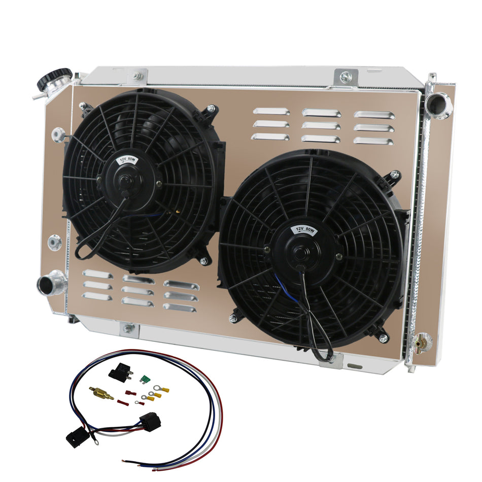 ASI Performance 4 Row Radiator Shroud Fan Relay Fit Ford Mustang 5.0L 302 V8 Engine 1979-1993