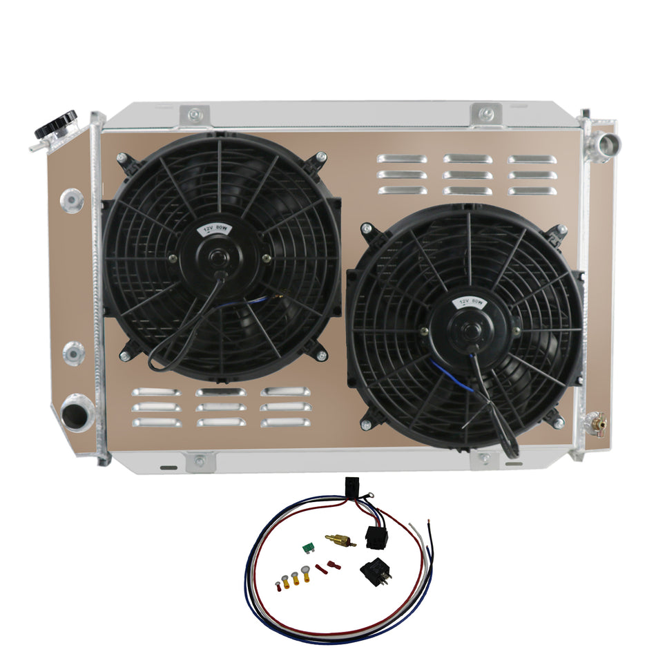 ASI Performance 4 Row Radiator Shroud Fan Relay Fit Ford Mustang 5.0L 302 V8 Engine 1979-1993