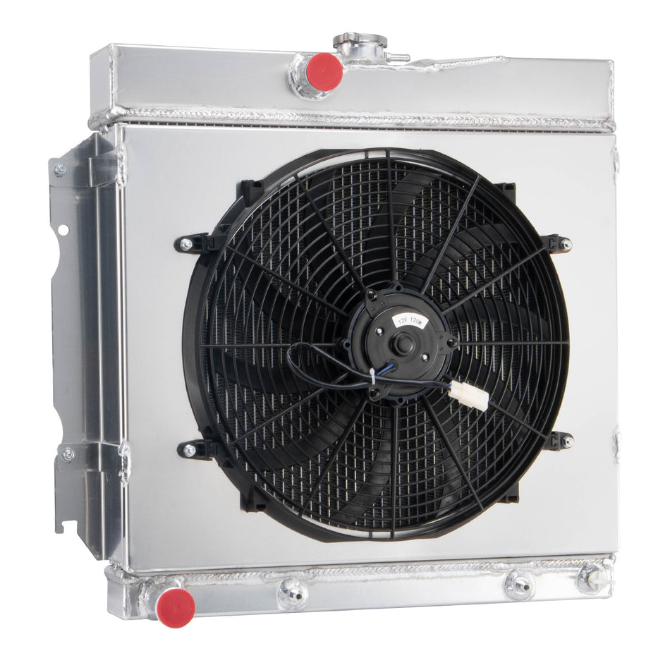ASI Performance 22"W 4-Row Radiator+Fan Shroud fit 1963-1968 Dodge Charger Dart Coronet Plymouth