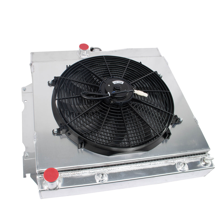 ASI Performance 22"W 4-Row Radiator+Fan Shroud fit 1963-1968 Dodge Charger Dart Coronet Plymouth