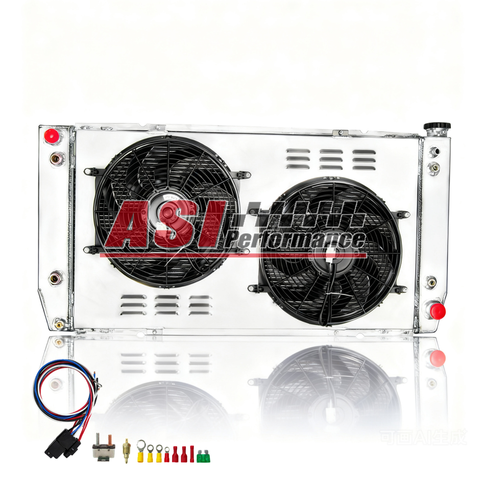 ASI Performance 4 Row Radiator Shroud Fan For 1988-2000 Chevy GMC C/K Pickup 2500 3500 7.4L V8
