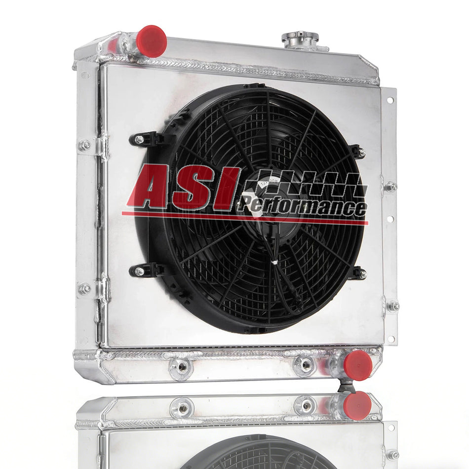 ASI Performance 4 Row Aluminum Radiator Shroud Fan fit 1958-84 Toyota Land Cruiser FJ40 FJ45 AT