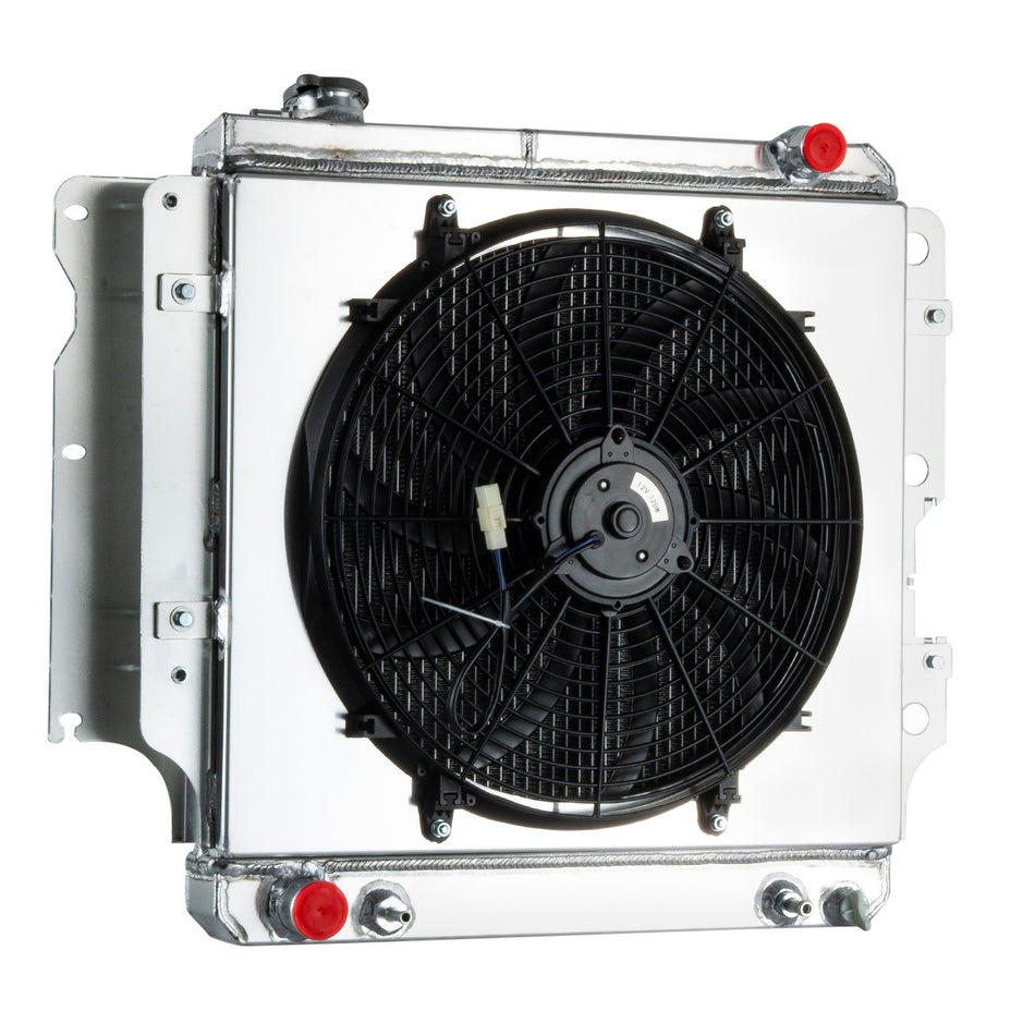 ASI Performance 4-Row Radiator+Shroud Fan for 87-2006 Jeep Wrangler YJ TJ 2.4L-4.2L AT US