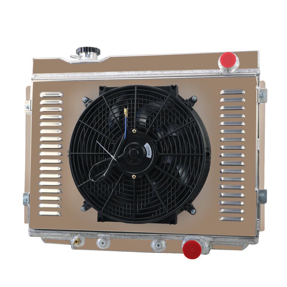 ASI Performance 4Row Radiator Shroud Fan Fit 1964-1966 Ford Galaxie Small Block 4.3L/4.7L V8 AT