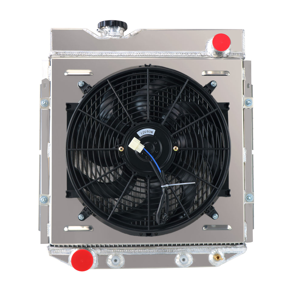 ASI Performance 4-Row Aluminum Radiator Shroud Fan For 1960-1965 Ford MUSTANG FALCON SWAP V8 AU