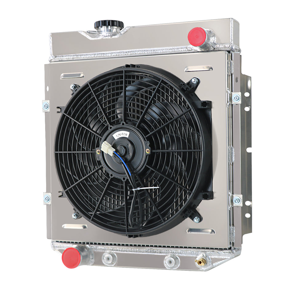 ASI Performance 4-Row Aluminum Radiator Shroud Fan For 1960-1965 Ford MUSTANG FALCON SWAP V8 AU