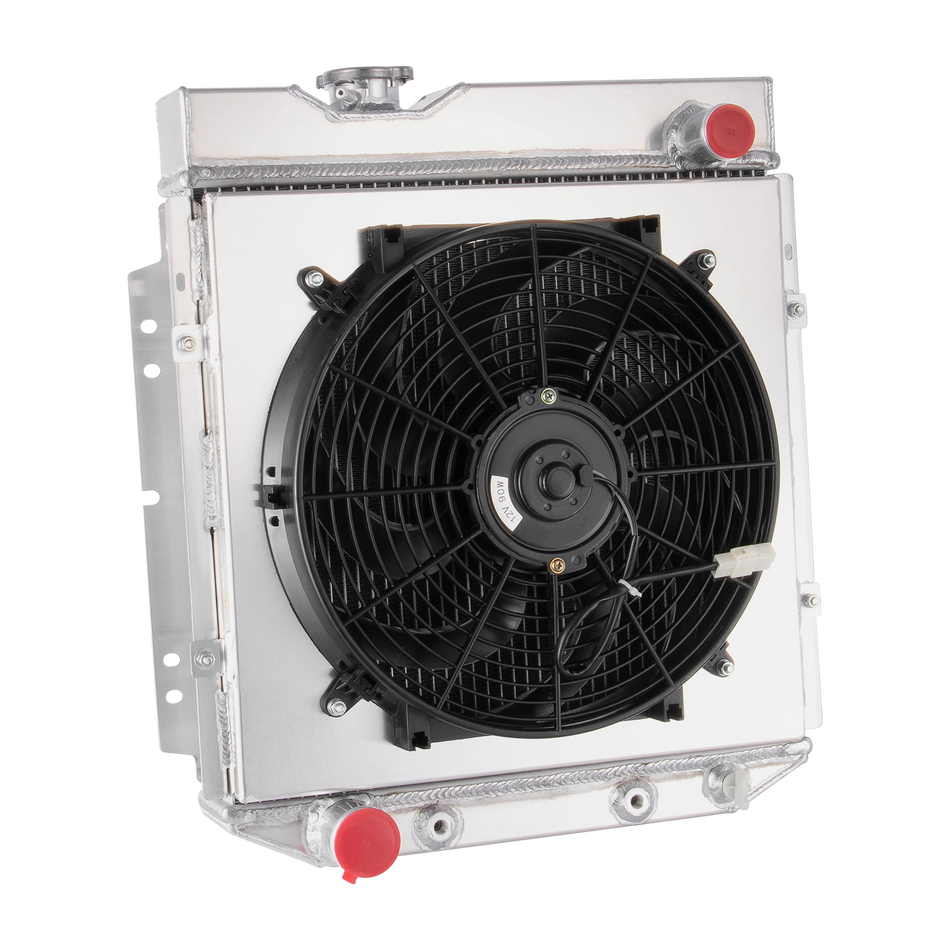 ASI Performance 4 Rows Radiator+Shroud Fan For 1960-1965 Ford Falcon/1965-1966 Ford Mustang