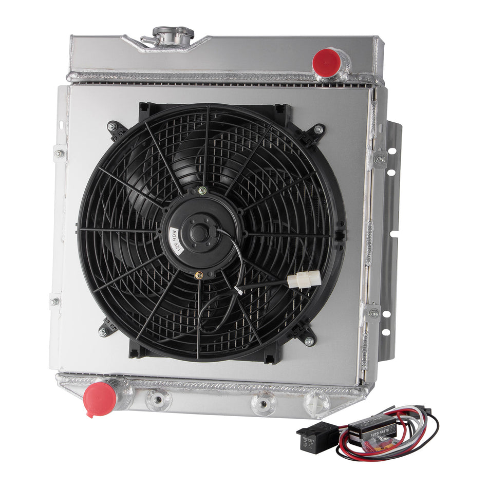 ASI Performance 4 Rows Radiator+Shroud Fan For 1960-1965 Ford Falcon/1965-1966 Ford Mustang