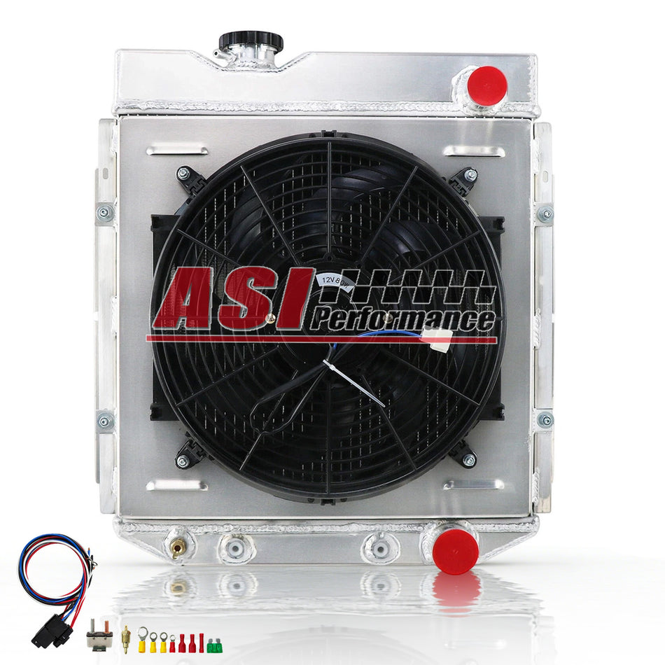 ASI Performance 4 Row Radiator with Shroud Fan For 1965-1966 Ford Mustang/1960-1965 Falcon Ranchero/Mercury