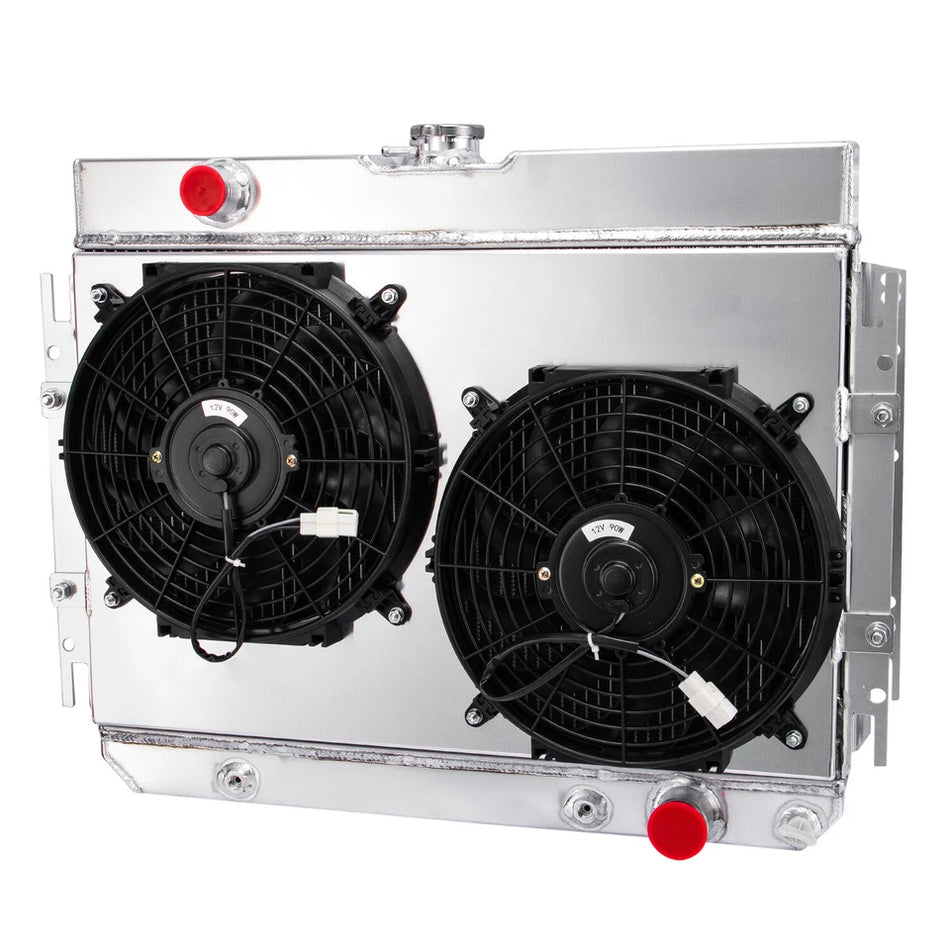 ASI Performance 4 Row Radiator+Shroud Fan For 1963-1968 Chevy Bel Air/Impala/Chevelle El Camino