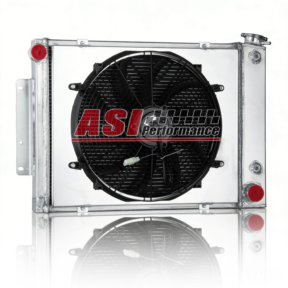 ASI Performance 4 Row Aluminum Radiator Shroud Fan For 67-1969 Chevy Camaro Z28 Pontiac Firebird