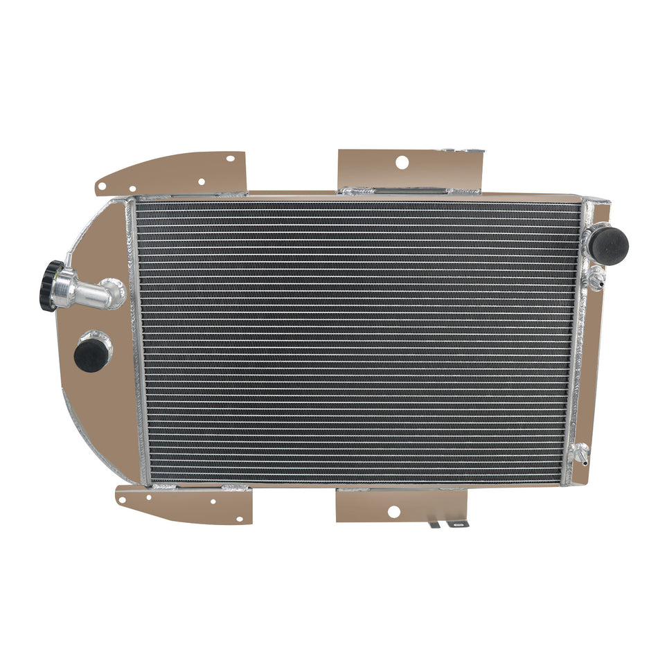 ASI Performance 4-ROW ALUMINUM RADIATOR FIT CHEVY MASTER DELUXE TRUCK PICKUP L6 3.4L 1935-1936