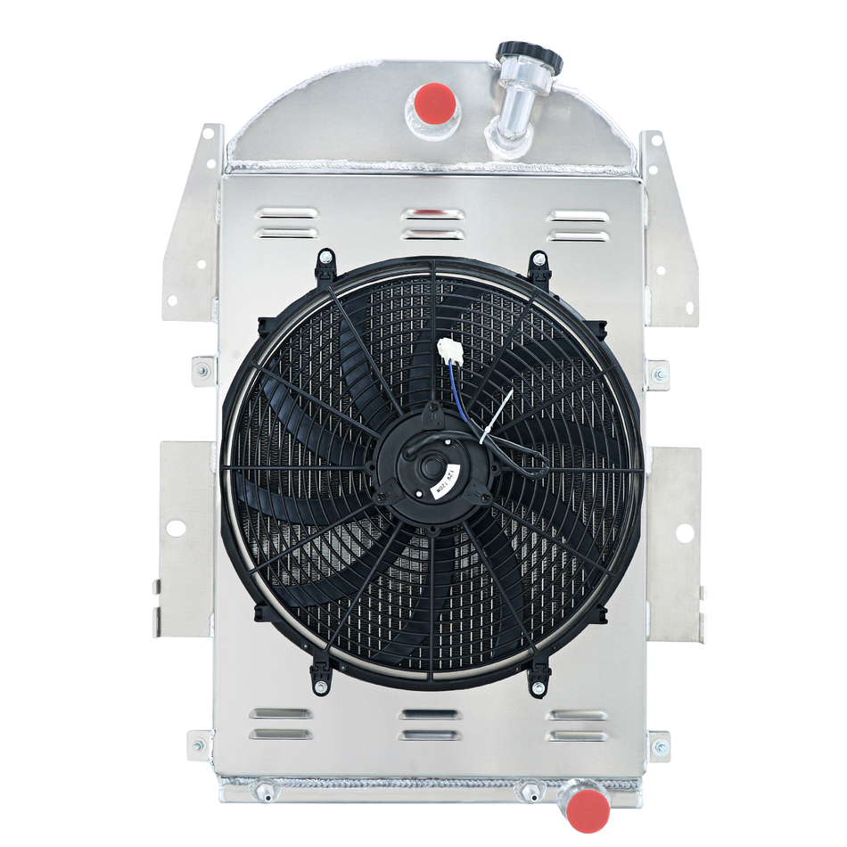 ASI Performance 4 Row Radiator+Shroud Fan fit 1934-1936 Chevy Pickup Truck Conversion V8 Engine