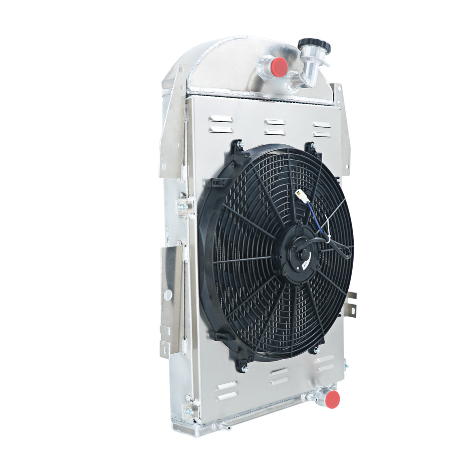 ASI Performance 4 Row Radiator+Shroud Fan fit 1934-1936 Chevy Pickup Truck Conversion V8 Engine