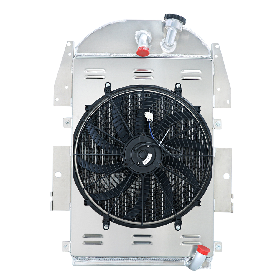 ASI Performance 4 Row Aluminum Radiator Shroud Fan For 1934 1935 1936 Chevy Pickup Truck 3.4L L6 MT