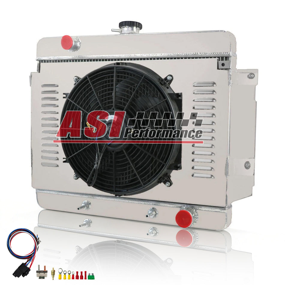 ASI Performance 4 Row Radiator+Shroud+Fan For 69-1970 Chevy Impala Bel Air Caprice Brookwood V8