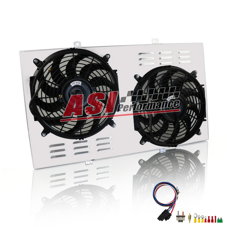 ASI Performance Aluminum Electric Fan Shroud Relay Fit 1967-72 Chevrolet C10 20 K10 K20 Pickup