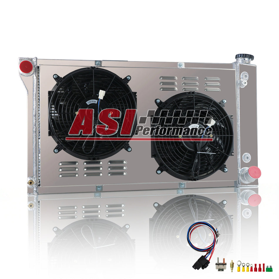 ASI Performance 4 Row Radiator Shroud Fan For 1967-1972 69 Chevy/ GMC C/K 10/20/30 Series Pickup