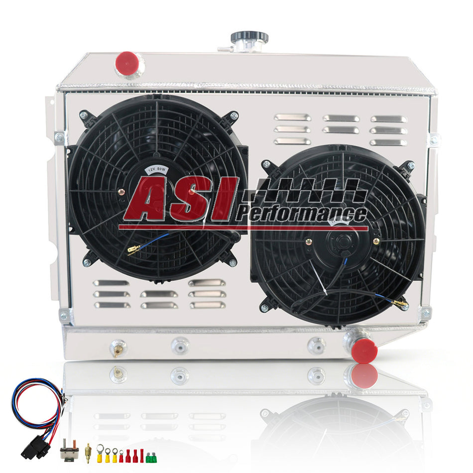 ASI Performance 4-Row Aluminum Radiator+Shroud+Fan fit 1970-1974 Dodge Challenger Mopar V8