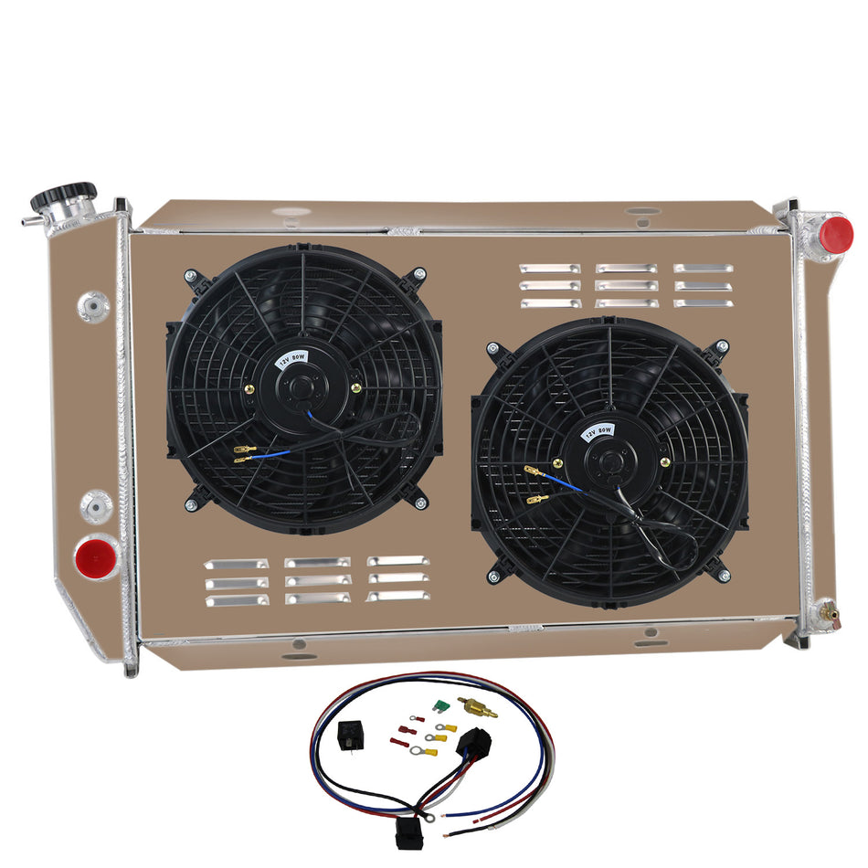 ASI Performance For 1972-1979 Ford Thunderbird Ranchero Mercury Cougar 4 Row Radiator+Shroud Fan