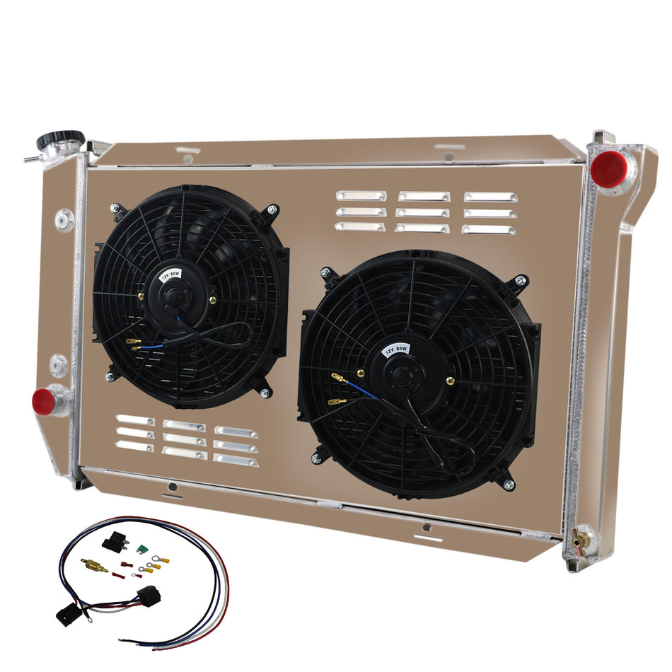 ASI Performance For 1972-1979 Ford Thunderbird Ranchero Mercury Cougar 4 Row Radiator+Shroud Fan