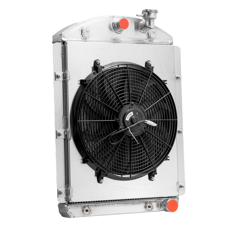 ASI Performance 4-Row Radiator+Shroud+Fan For Chevy Truck Pickup V8 Small Block 3.8L 1941-1946