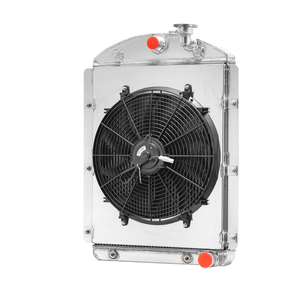 ASI Performance 4-Row Radiator+Shroud+Fan For Chevy Truck Pickup V8 Small Block 3.8L 1941-1946