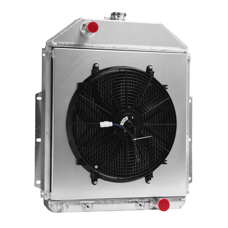 ASI Performance 4-ROW Aluminum Radiator+Shroud Fan fit 1942-52 Ford F1 F2 F3 Pickups V8 AT.