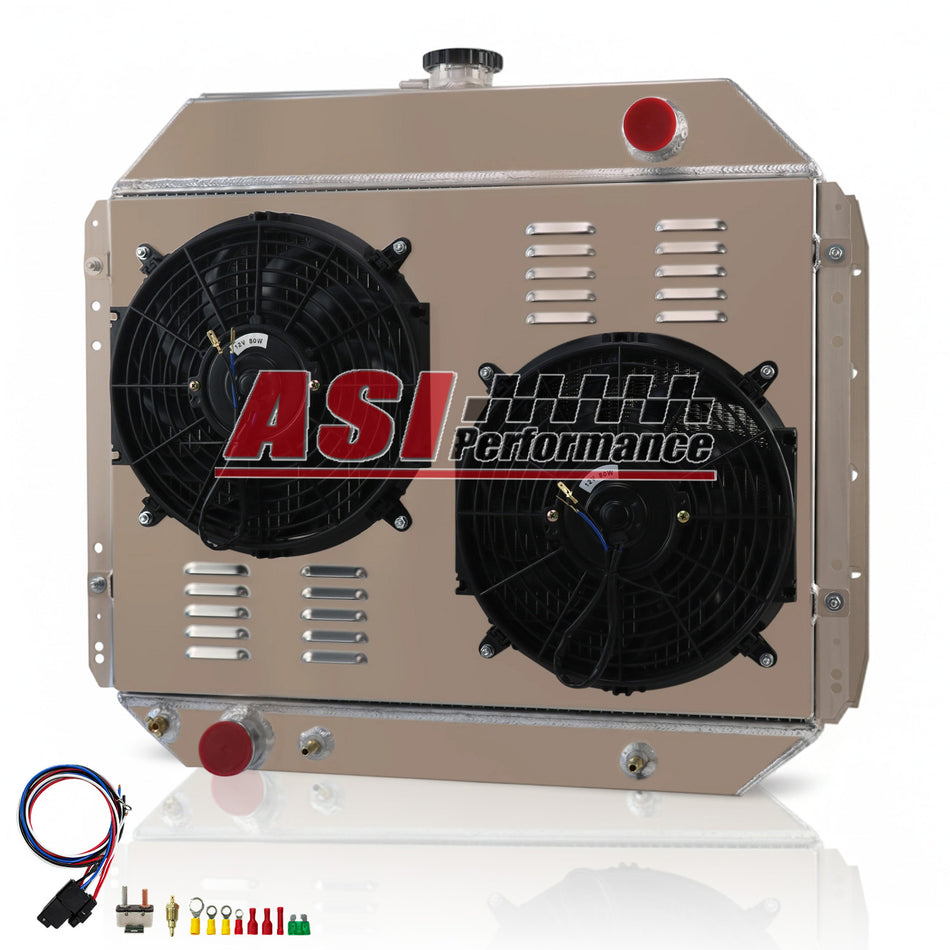 ASI Performance 4 Row Radiator+Shroud+Fan For 1966-1979 Ford F-100 F-150 F-250 F-350 Bronco V8
