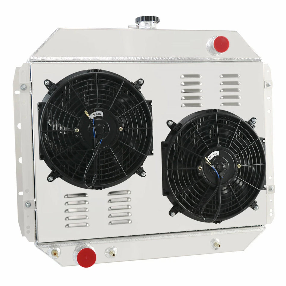 ASI Performance 4 Row Radiator+Shroud+Fan For 1966-1979 Ford F-100 F-150 F-250 F-350 Bronco V8