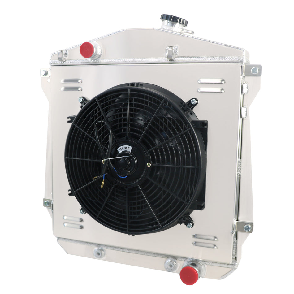 ASI Performance 4 ROW Radiator+Shroud Fan For 43-48 Chevy Fleetline FleetMaster/Stylemaster V8