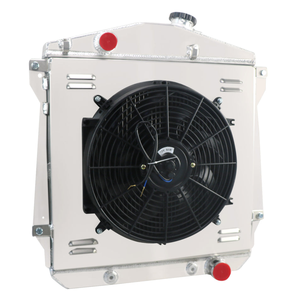ASI Performance 4 ROW Radiator+Shroud Fan For 43-48 Chevy Fleetline FleetMaster/Stylemaster V8