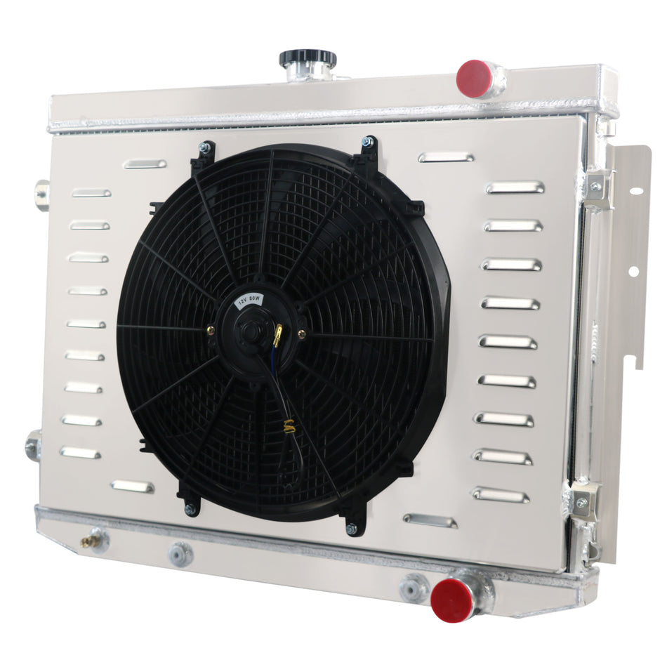 ASI Performance for 1973-1978 Dodge Plymouth Mopar 7.2L 440 V8 4Row Aluminum Radiator+Shroud Fan