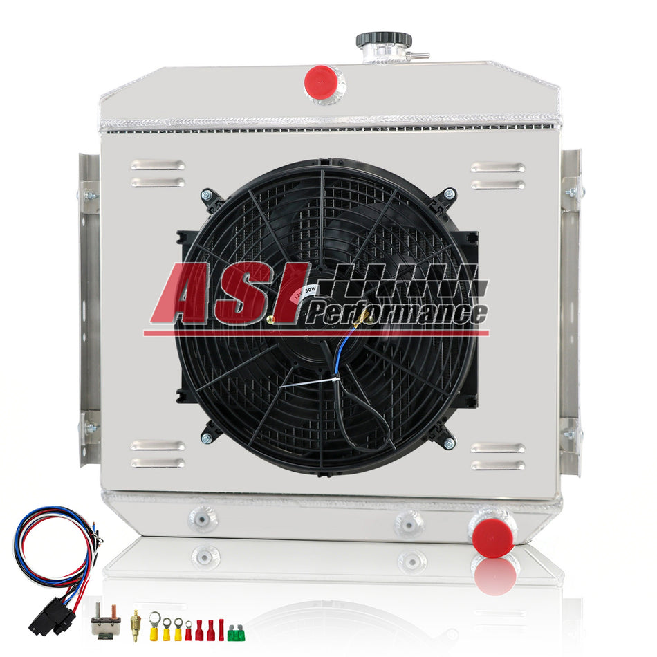 ASI Performance 4 Row Radiator Shroud Fan Relay For 1955-1957 Chevrolet Bel Air Belair L6