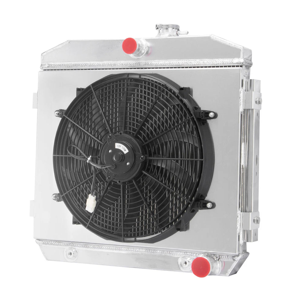 ASI Performance 4-Row Radiator Shroud+Fan For 55-1957 Chevy Bel-Air Del Ray Nomad 4.3L 4.6L V8