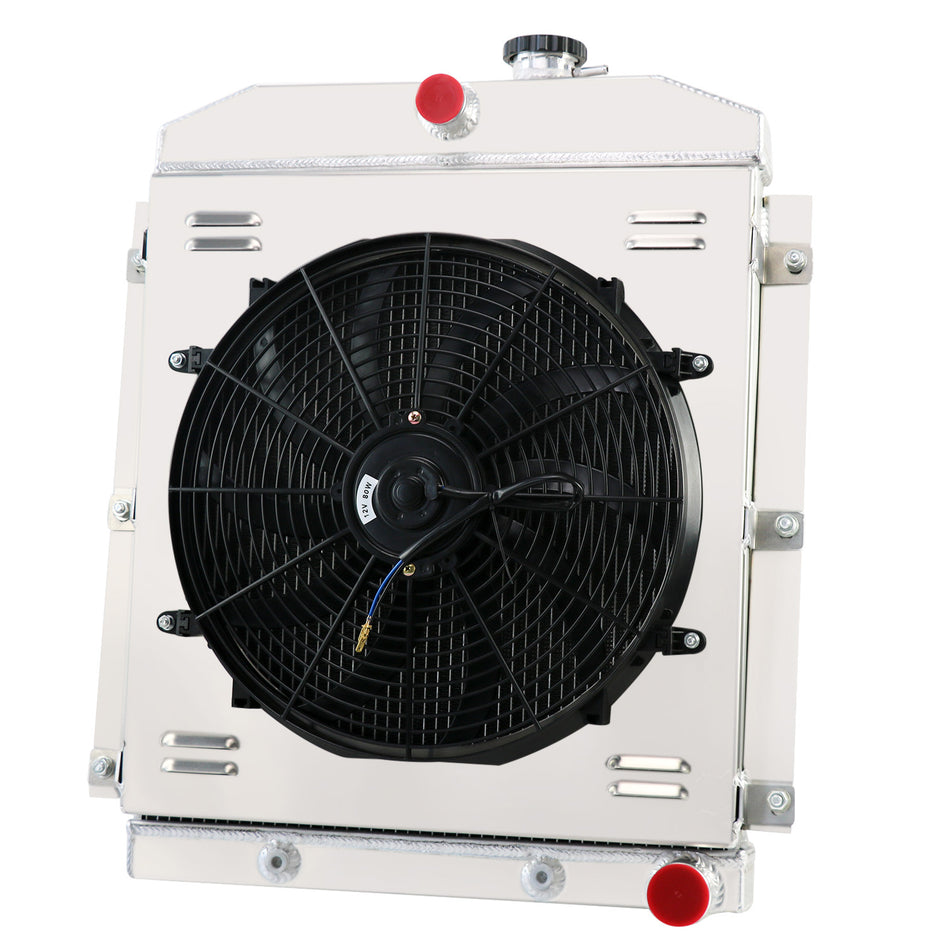 ASI Performance FOR 47-54 49 CHEVY 3100 3600 3800 PICKUP 3.8L 3.5L L6 4-ROW RADIATOR SHROUD FAN