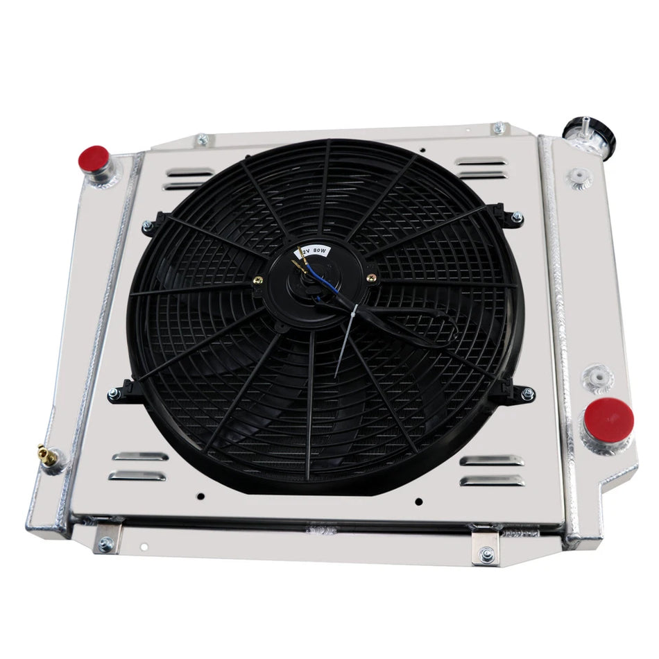 ASI Performance 4Row Aluminum Radiator+Shroud fan for 1966-1977/67 Ford Early Bronco 5.0L V8 302